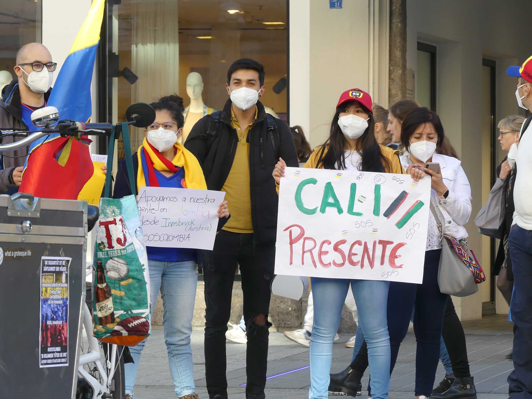 Solidaridad colombiana desde Innsbruck. (Foto: cortesía organizadores del evento).