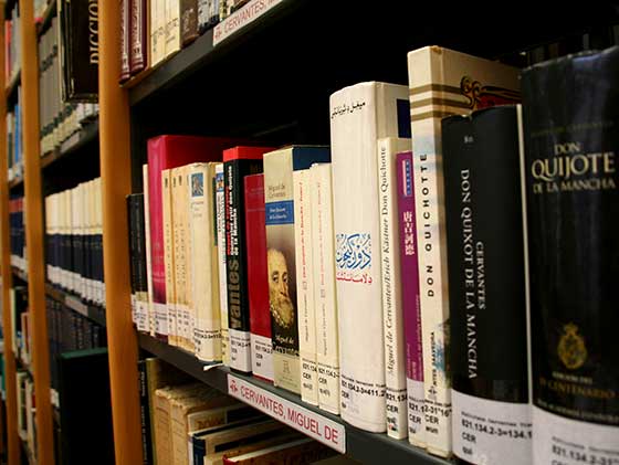 "La biblioteca cuenta con una colección de El Quijote traducido a diferentes idiomas. La última adquisición para el fondo es una edición en Eslovaco, publicada de 1950. Incluye también alguna rareza como la edición en Romanche, lengua minoritaria de Suecia.