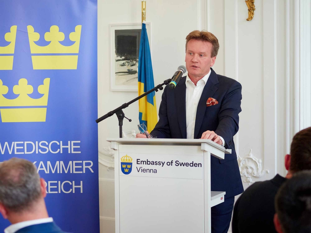 Georg Knill, Präsident der Industriellenvereinigung, gestern bei seinem Vortrag auf dem Swedish Management Forum.