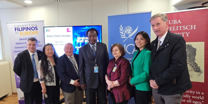 v.l.n.r.: John Herzog, Maria Zelda Rojas, Hermann Kroiher, DI. Sharief Abdalla, Mag. Saschka Zhurkov, Ruriko Nakano und Joachim Brand.